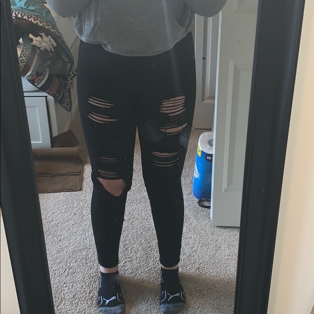 Black FashionNova ripped jeans